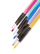 Набор кистей для рисования, синтетика, 6 штук: № 2, 4, 6, 8, 10, 12, круглые, с цветными ручками, пастель 10843668