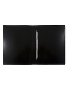 Папка с пружинным скоросшивателем А4, 700 мкм, 27 мм, Calligrata DeLuxe, внутренний карман, до 180 листов, черничный / черный (комплект 2 шт) - фото 33357246