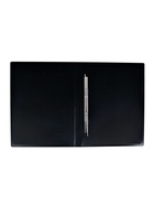 Папка с пружинным скоросшивателем А4, 700 мкм, 27 мм, Calligrata DeLuxe, внутренний карман, до 180 листов, черничный / черный (комплект 2 шт) - фото 33357250