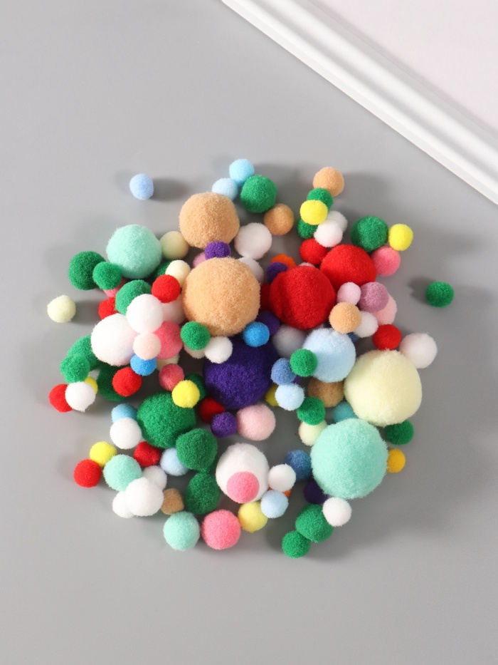 Декор для творчества «Помпончики. Яркость», d=1-3 см, набор 135 шт. - Фото 1
