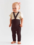 Лосины детские с лямками MINAKU, рост 74-80 см, коричневые - Фото 1