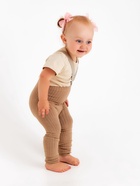 Лосины детские с лямками MINAKU, рост 86-92 см, бежевые - Фото 4