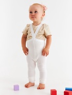 Лосины детские с лямками MINAKU, рост 80-86 см, белые - Фото 1