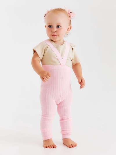 Лосины детские с лямками MINAKU, рост 68-74 см, розовые