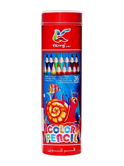 Карандаши 36 цветов, трехгранные, деревянные «Морские обитатели», в металлическом тубусе