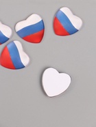 Кабошон стекло для творчества "Сердце. Россия" 2,5х2,5 см 10656376 - фото 13758284