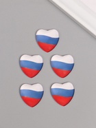 Кабошон стекло для творчества "Сердце. Россия" 2,5х2,5 см 10656376 - фото 13758285