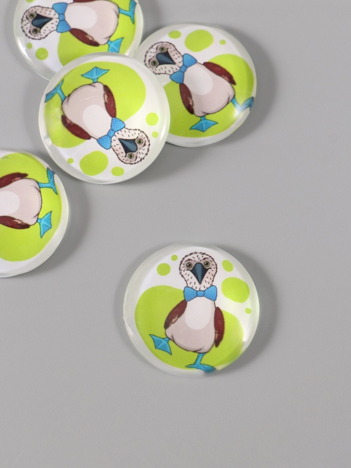 Кабошон стекло для творчества «Круг. Олуша», 3×3 см