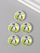 Кабошон стекло для творчества "Круг. Олуша" 3х3 см (10 шт) - фото 808626492