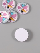 Кабошон стекло для творчества "Круг. Селезень в очках" 3х3 см (10 шт) - фото 808626499