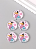 Кабошон стекло для творчества "Круг. Селезень в очках" 3х3 см (10 шт) - фото 808626500