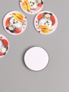 Кабошон стекло для творчества "Круг. Совушка в шляпке" 3х3 см (10 шт) - фото 808626523