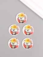 Кабошон стекло для творчества "Круг. Совушка в шляпке" 3х3 см (10 шт) - фото 808626524