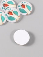 Кабошон стекло для творчества "Круг. Гусь" 3х3 см (10 шт) - фото 808626539