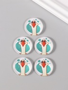 Кабошон стекло для творчества "Круг. Гусь" 3х3 см (10 шт) - фото 808626540