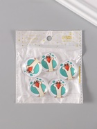 Кабошон стекло для творчества "Круг. Гусь" 3х3 см (10 шт) - фото 808626541