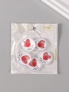 Кабошон стекло для творчества "Круг. Сердце отпечатки" 3х3 см (10 шт) - фото 808626557