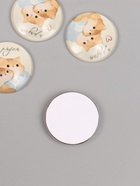 Кабошон стекло для творчества "Круг. Котики. Я рядом" 3х3 см (10 шт) - фото 808626563