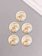 Кабошон стекло для творчества "Круг. Котики. Я рядом" 3х3 см (10 шт) - фото 808626564