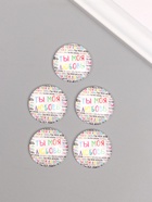 Кабошон стекло для творчества "Круг. Ты моя любовь" 3х3 см (10 шт) - фото 808626580