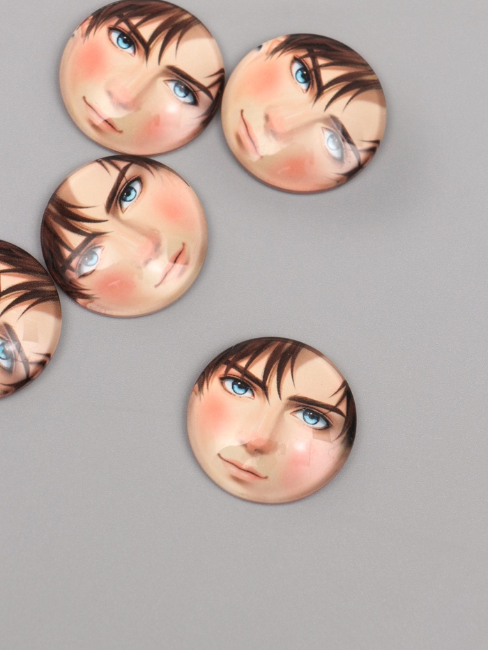 Кабошон стекло для творчества «Круг. Парень», 3×3 см