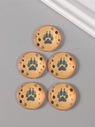 Кабошон стекло для творчества «Круг. Следы волка», 3×3 см 10656408