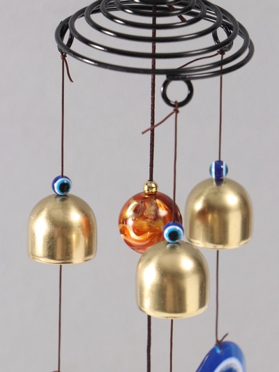 Музыка ветра металл от сглаза "Ганеша в круге" 3 колокольчика h=56см