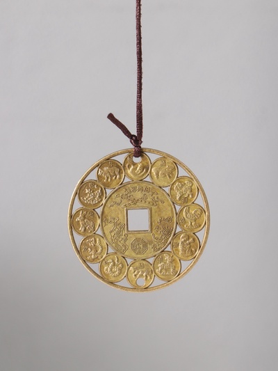 Музыка ветра металл от сглаза "Инь-Ян" 5 колокольчиков h=60см