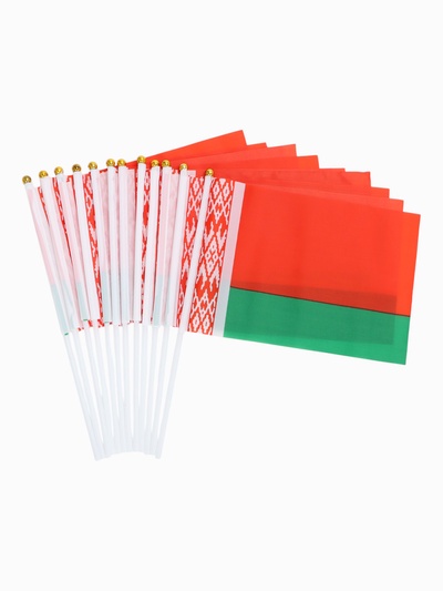 Флаг Белоруссии, 16×24 см, полиэстер, 12 штук