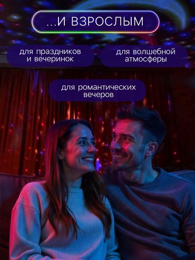 Проектор - ночник ZABIAKA «Звёздное небо», голубой