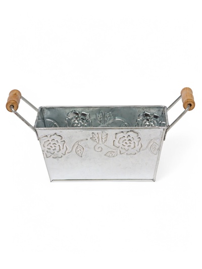 Кашпо с деревянными ручками «Бонсай Альва», 600 мл, металл