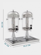 Диспенсер для напитков Hanna Knövel, 2 секции по 8 л, 555×350×600 мм, нержавеющая сталь, серебристый - Фото 2