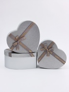 Набор подарочных коробок сердце 3 в 1, серебро с бантом «Любовь вечна», 31×27×13.3; 28×25×11.7; 26×23×10.3 см - Фото 3