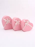 Набор подарочных коробок сердце 3 в 1, розовый матовый, 31×27×13.3; 28×25×11.7; 26×23×10.3 см - Фото 2