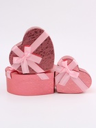 Набор подарочных коробок сердце 3 в 1, розовый, 22×20×9; 18.5×17×7.5; 16×14×6 см - Фото 3