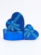 Набор подарочных коробок сердце 3 в 1, сияющий синий с бантом «Любовь вечна», 22×20×9; 18.5×17×7.5; 16×14×6 см - Фото 3