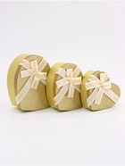 Набор подарочных коробок сердце 3 в 1, золото с бантом «Любовь вечна», 22×20×9; 18.5×17×7.5; 16×14×6 см - Фото 2