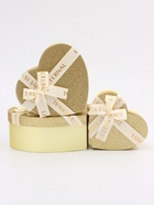 Набор подарочных коробок сердце 3 в 1, золото с бантом «Любовь вечна», 22×20×9; 18.5×17×7.5; 16×14×6 см - Фото 3