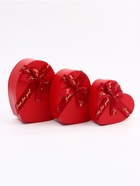 Набор подарочных коробок 3 в 1 сердца, красный, 22×20×9; 18.5×17×7.5; 16×14×6 см - Фото 2