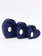 Набор подарочных коробок сердце 3 в 1, синий с акцентами, 22×20×9; 18.5×17×7.5; 16×14×6 см - Фото 2