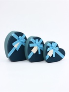 Набор подарочных коробок сердце 3 в 1, синий с бантом, 22×20×9; 18.5×17×7.5; 16×14×6 см - Фото 2