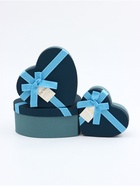 Набор подарочных коробок сердце 3 в 1, синий с бантом, 22×20×9; 18.5×17×7.5; 16×14×6 см - Фото 3