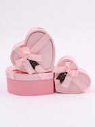 Набор подарочных коробок сердце 3 в 1, розовый с бантом, 22×20×9; 18.5×17×7.5; 16×14×6 см - Фото 3