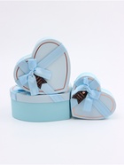 Набор подарочных коробок сердце 3 в 1, голубой с бантом, 22×20×9; 18.5×17×7.5; 16×14×6 см - Фото 3