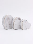 Набор подарочных коробок сердце 3 в 1, белый мрамор, 22×20×9; 18.5×17×7.5; 16×14×6 см - Фото 2