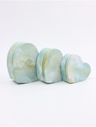 Набор подарочных коробок сердце 3 в 1, бирюзовый мрамор, 22×20×9; 18.5×17×7.5; 16×14×6 см - Фото 2