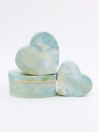 Набор подарочных коробок сердце 3 в 1, бирюзовый мрамор, 22×20×9; 18.5×17×7.5; 16×14×6 см - Фото 3