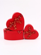 Набор подарочных коробок сердце 3 в 1, красный с бантом, 22×20×9; 18.5×17×7.5; 16×14×6 см - Фото 3