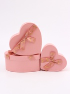 Набор подарочных коробок сердце 3 в 1, розовый с бантом, 22×20×9; 18.5×17×7.5; 16×14×6 см - Фото 3