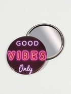 Зеркало карманное Good vibes, d=7 см, PVC - коробка, чёрное - фото 322393439